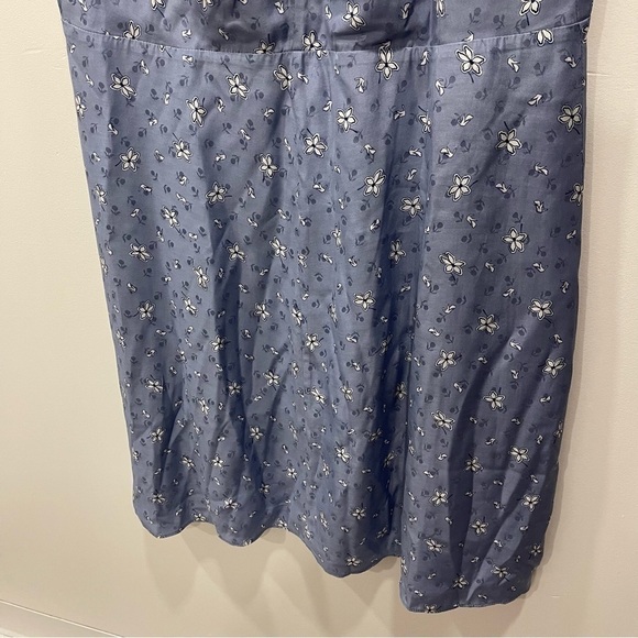 Tailored Rebecca Taylor Petal Fleur Silk-Blend Mini Dress Size 14 Blue Fog - Picture 5 of 9